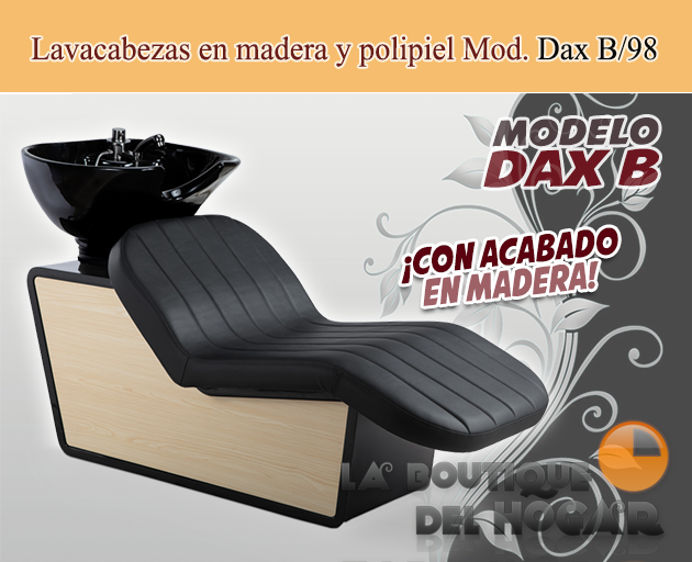 Lavacabezas con pica negra y respaldo ergonómico Modelo Dax