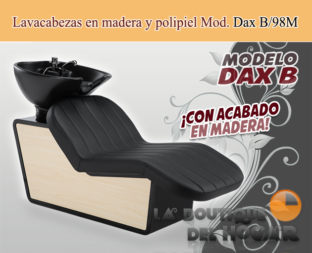 Lavacabezas con pica negra y respaldo ergonómico Modelo Dax