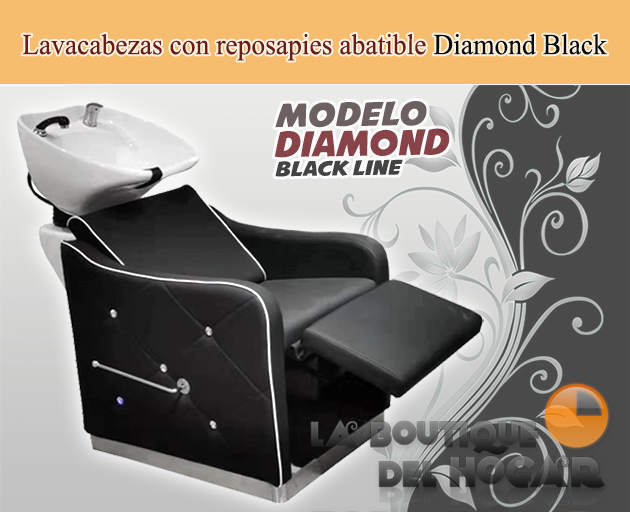 Lavacabezas con pica blanca y respaldo ergonómico Modelo Straight Line Black