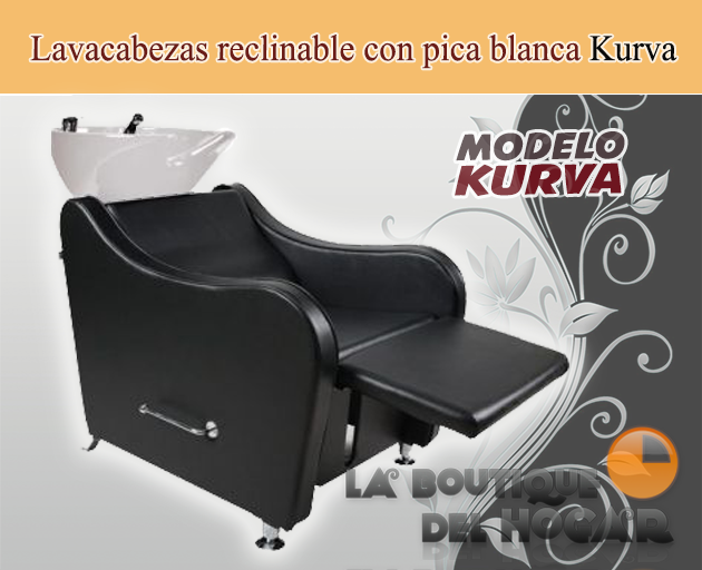 Lavacabezas con pica blanca y respaldo ergonómico Modelo Kurva