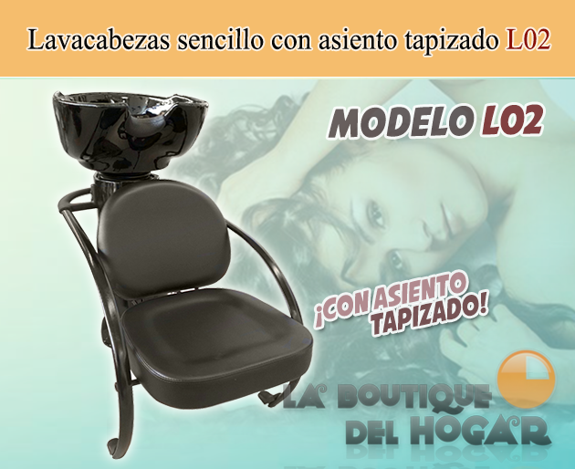 Lavacabezas sencillo de 1 seno con asiento tapizado Modelo L02