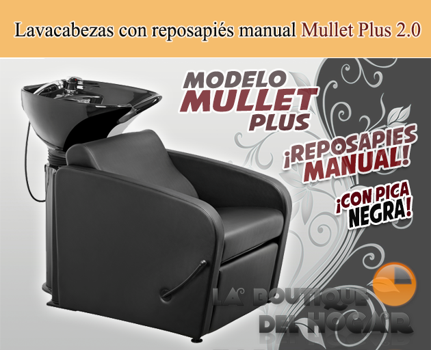 Lavacabezas con pica negra y respaldo ergonómico Modelo Mullet Plus 2.0 Negro