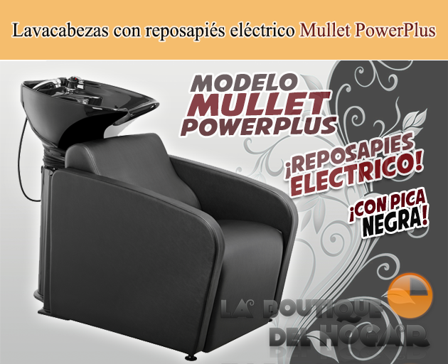 Lavacabezas con pica negra y respaldo ergonómico Modelo Mullet PowerPlus 2.0 Negro