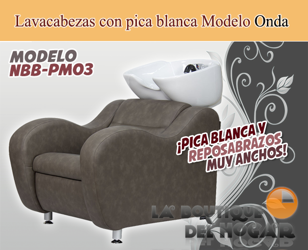 Lavacabezas Onda con pica blanca Modelo NBB-PM03 - Color Marrón Grisáceo