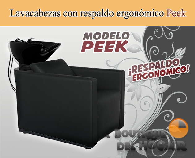 Lavacabezas con pica negra y respaldo ergonómico Modelo Peek Negro