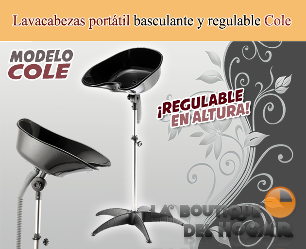 Lavacabezas portátil basculante y regulable en altura Modelo Cole