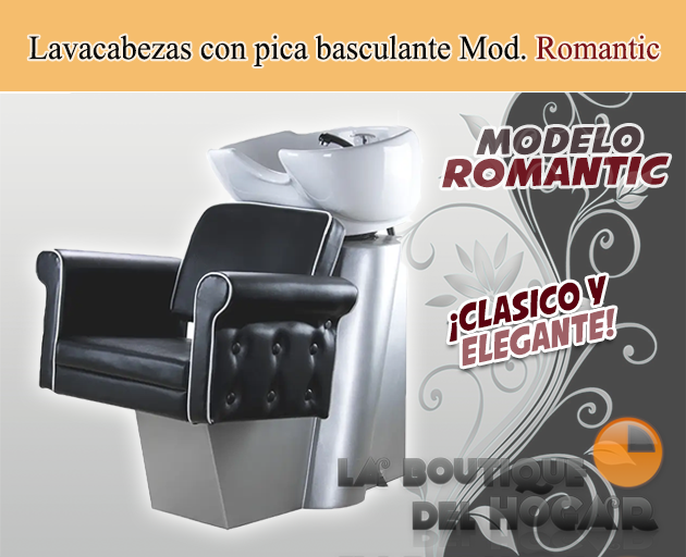 Lavacabezas con pica blanca y respaldo ergonómico Modelo Romantic