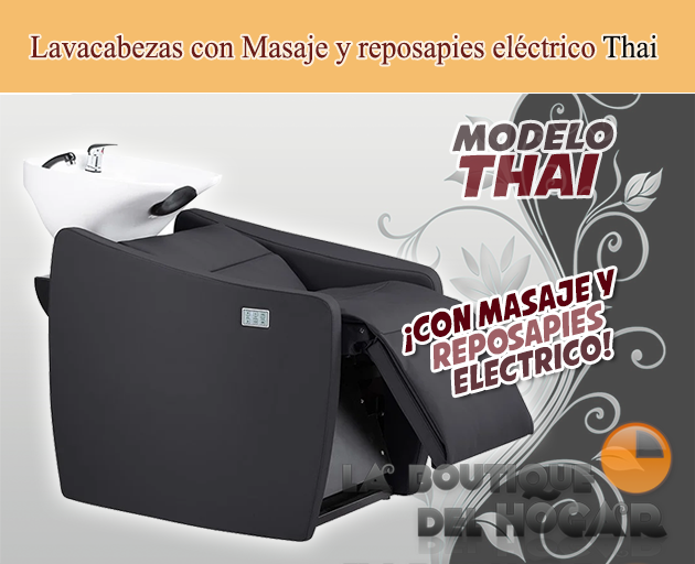 Lavacabezas Gama Alta con pica blanca y reposapies eléctrico Modelo Thai