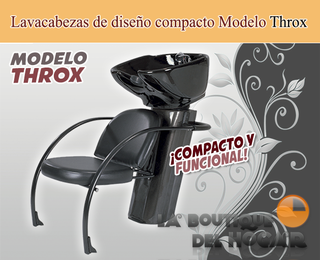 Lavacabezas sencillo de 1 seno con asiento tapizado Modelo Throx