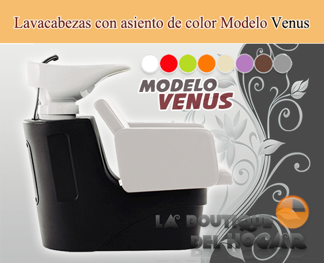 Lavacabezas con pica blanca y asiento fijo de color a elegir Modelo Venus