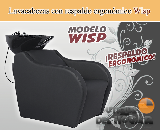 Lavacabezas con pica negra y respaldo ergonómico Modelo Wisp Negro