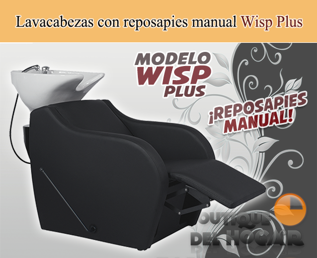 Lavacabezas con pica blanca y respaldo ergonómico Modelo Wisp Plus Negro