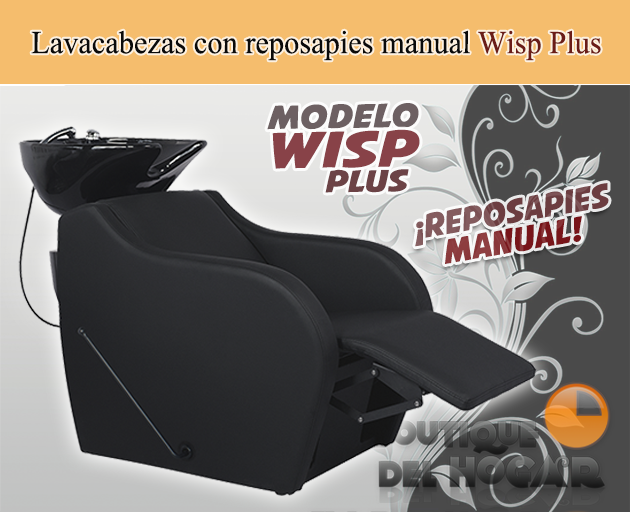 Lavacabezas con pica negra y respaldo ergonómico Modelo Wisp Plus Negro