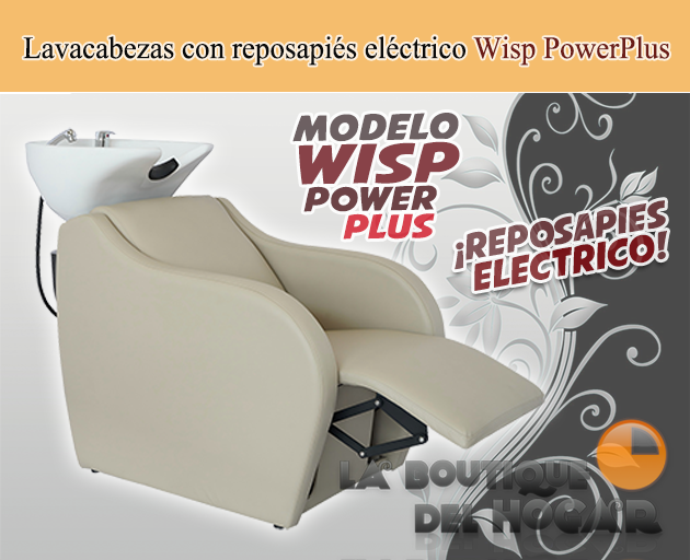 Lavacabezas con pica blanca y respaldo ergonómico Modelo Wisp PowerPlus Beige