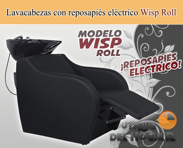 Lavacabezas con pica negra y respaldo ergonómico Modelo Wisp Roll Negro