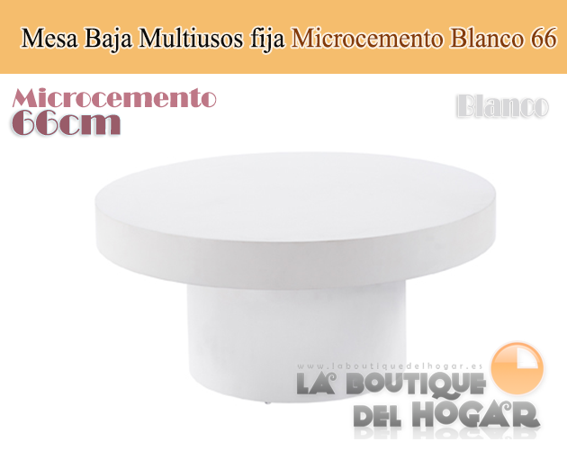 Mesa Baja Redonda fija Microcemento 66