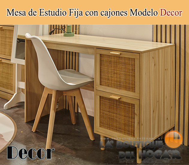 Mesa de comedor fija negra con patas metálicas y tablero color Roble Modelo Mia
