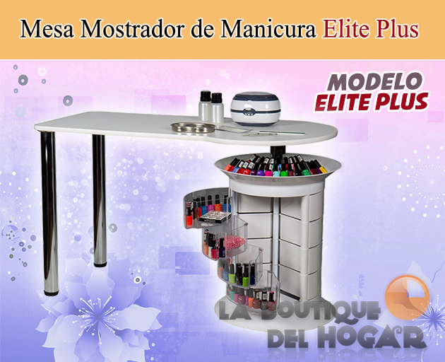 Mesa Mostrador de Manicura y Pedicura Modelo Elite Plus color Blanco