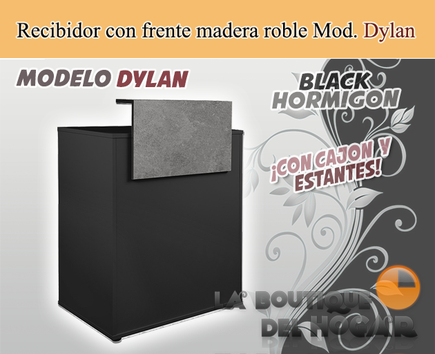 Mueble de recepción con cajón y frente efecto hormigón Modelo Dylan