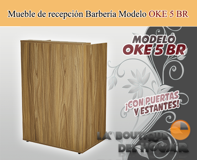 Mueble de recepción de madera con puertas y estantes Modelo OKE 5 BR
