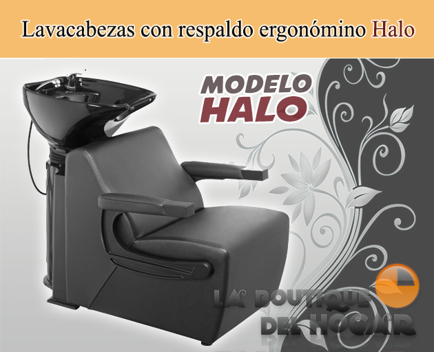 Lavacabezas con pica negra y respaldo ergonómico Modelo Halo Negro