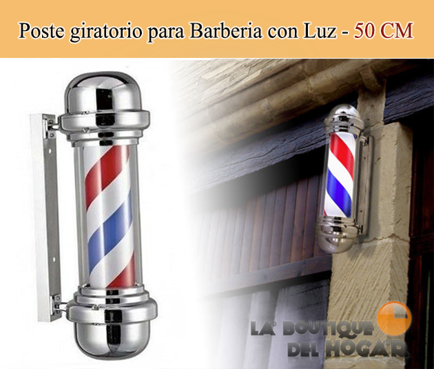 Poste giratorio para Barberia y Peluquería con Luz 50 CM
