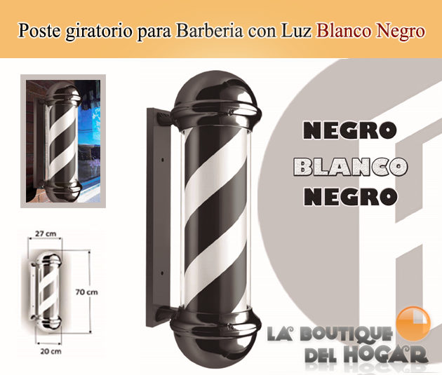 Poste giratorio para Barberia y Peluquería con Luz 70 CM