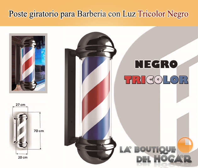 Poste giratorio para Barberia y Peluquería con Luz 70 CM
