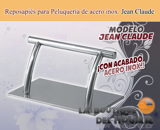 Reposapiés de Peluquería de acero inoxidable mate con forma curvada Modelo Jean Claude Olivier
