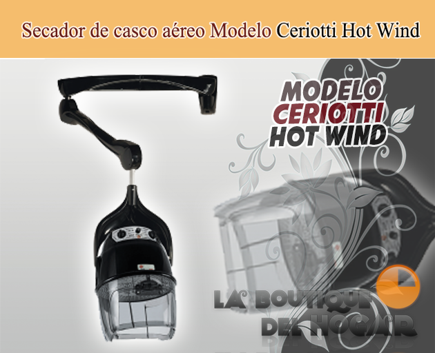 Secador de casco aéreo articulado Modelo EP19 - Color Negro