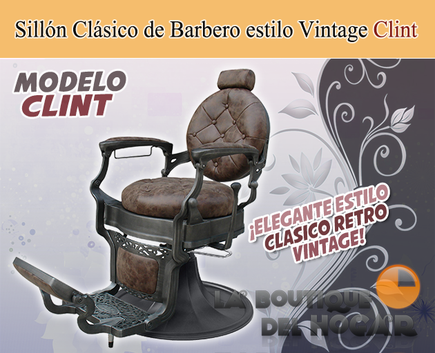 Sillones Clásicos de Barbero Vintage Modelo Clint Marrón
