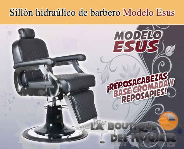 Sillón Barbero hidráulico reclinable y giratorio con reposabrazos Modelo Esus