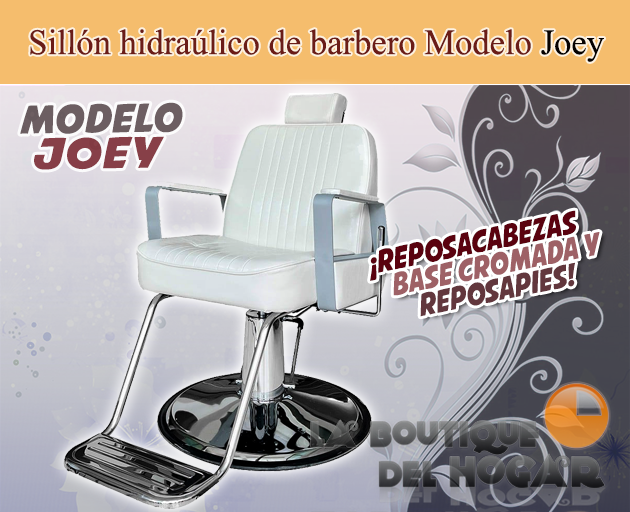 Sillón Barbero hidráulico reclinable y giratorio con reposabrazos Modelo Joey