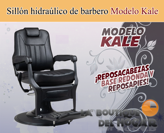 Sillón Barbero hidráulico reclinable y giratorio con reposabrazos Modelo Kale 