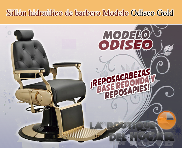 Sillón Barbero hidráulico reclinable y giratorio con reposabrazos Modelo Tritón S76N