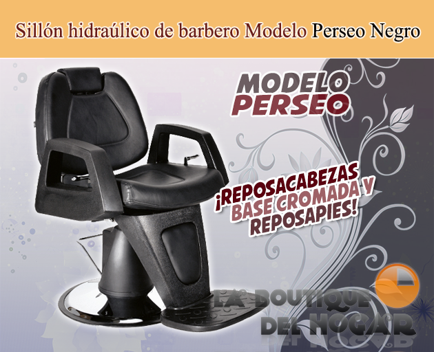 Sillón Barbero hidráulico reclinable y giratorio Perseo