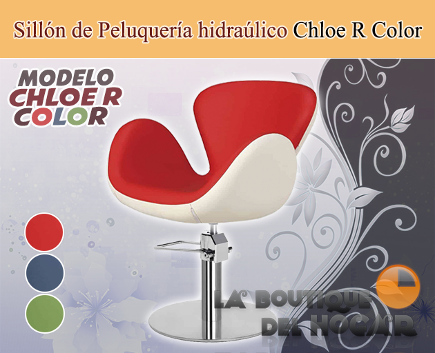 Sillón hidráulico de Peluquería con reposabrazos Modelo Chloe R color a elegir