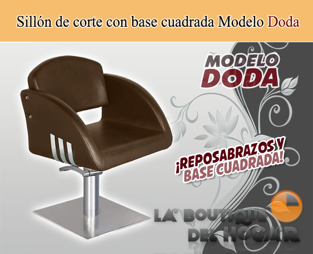 Sillón hidráulico de linea cuadrada con reposabrazos Ella