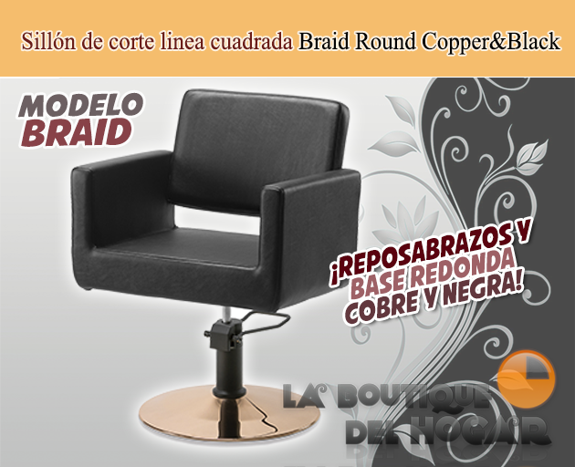 Sillón hidráulico de linea cuadrada con reposabrazos Braid Modelo RZC002