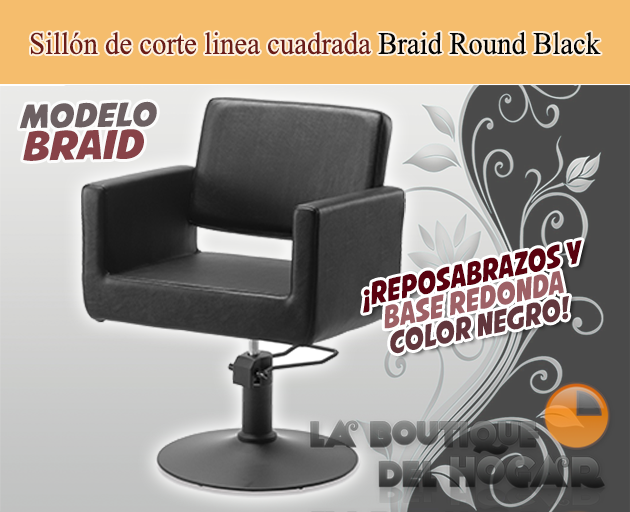 Sillón hidráulico de linea cuadrada con reposabrazos Braid Modelo RZC002