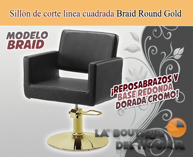 Sillón hidráulico de linea cuadrada con reposabrazos Braid Modelo RZC002
