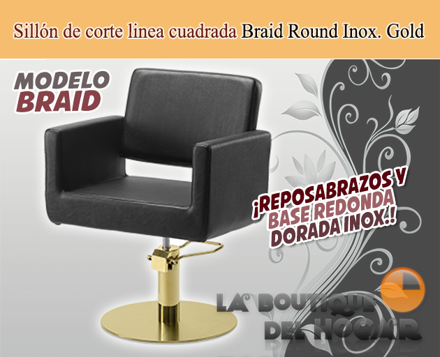 Sillón hidráulico de linea cuadrada con reposabrazos Braid Modelo RZC002
