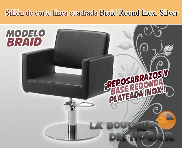Sillón hidráulico de linea cuadrada con reposabrazos Braid Modelo RZC002
