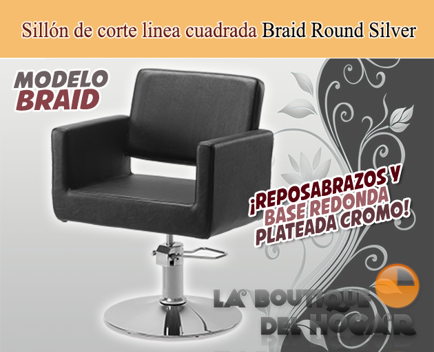 Sillón hidráulico de linea cuadrada con reposabrazos Braid Modelo RZC002