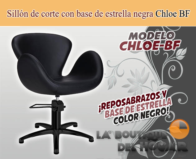 Sillón hidráulico de corte con base de estrella y reposabrazos Modelo Chloe BF