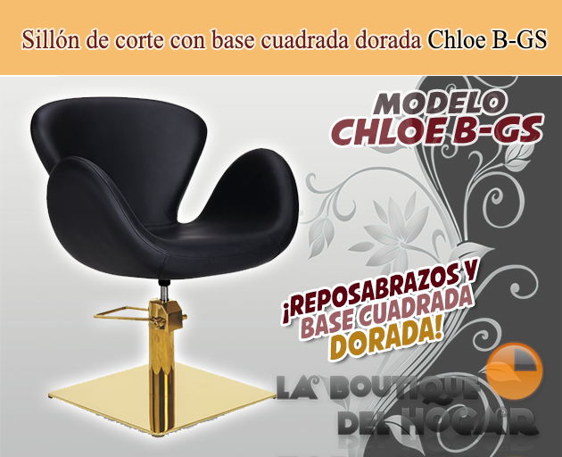 Sillón hidráulico de corte con base cuadrada y reposabrazos Modelo Chloe B-GS