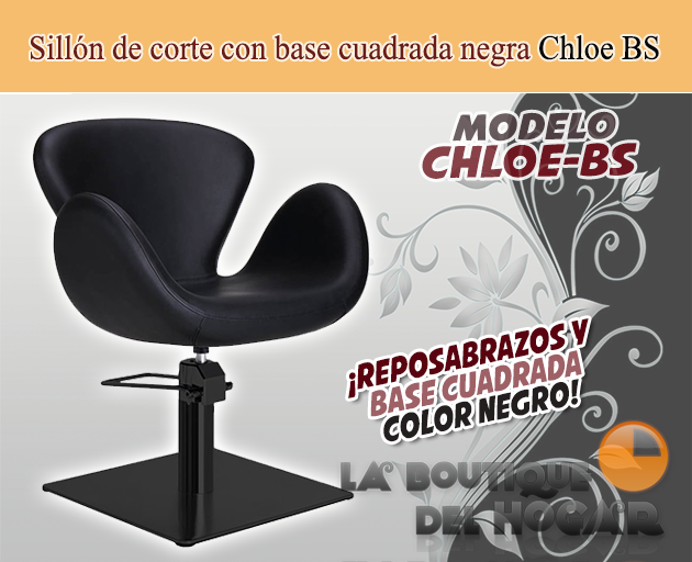 Sillón hidráulico de corte con base cuadrada y reposabrazos Modelo Chloe BS