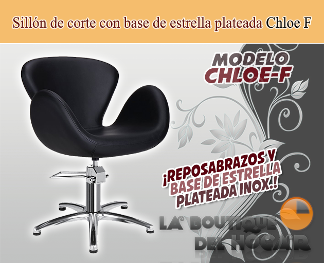 Sillón hidráulico de corte con base de estrella y reposabrazos Modelo Chloe F