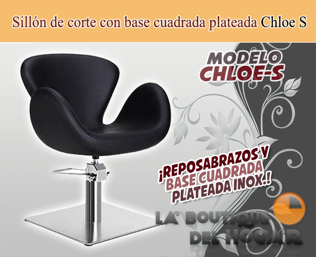 Sillón hidráulico de corte con base cuadrada y reposabrazos Modelo Chloe S