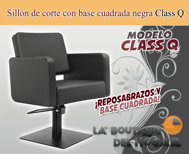 Sillón hidráulico de corte con base cuadrada y reposabrazos Modelo class q